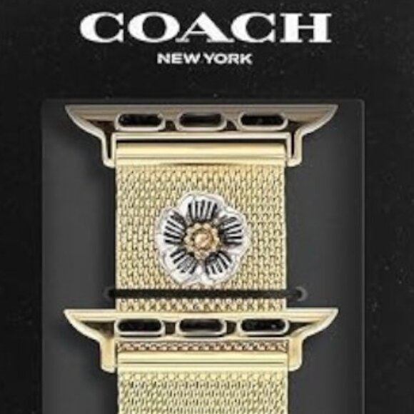 Coach Women's Gold Mesh Bracelet Strap for Apple Watch® 38mm 40mm And 41mm CL242 - Picture 3 of 10